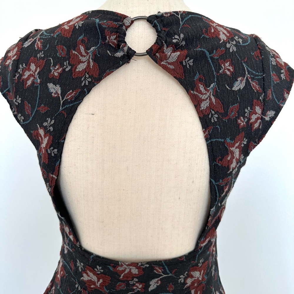 Free People Say Yes Keyhole Back Cutout Short Sleeve Mini Dress - Picture 11 of 13